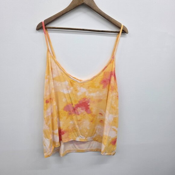 Old Navy Womens 2X‎ Plus Tie Dye Tank Top NWT Yellow Pink Spaghetti Strap Summer - Picture 3 of 10